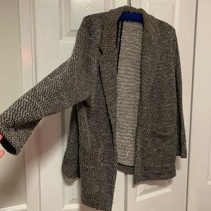 Black and white sweater blazer